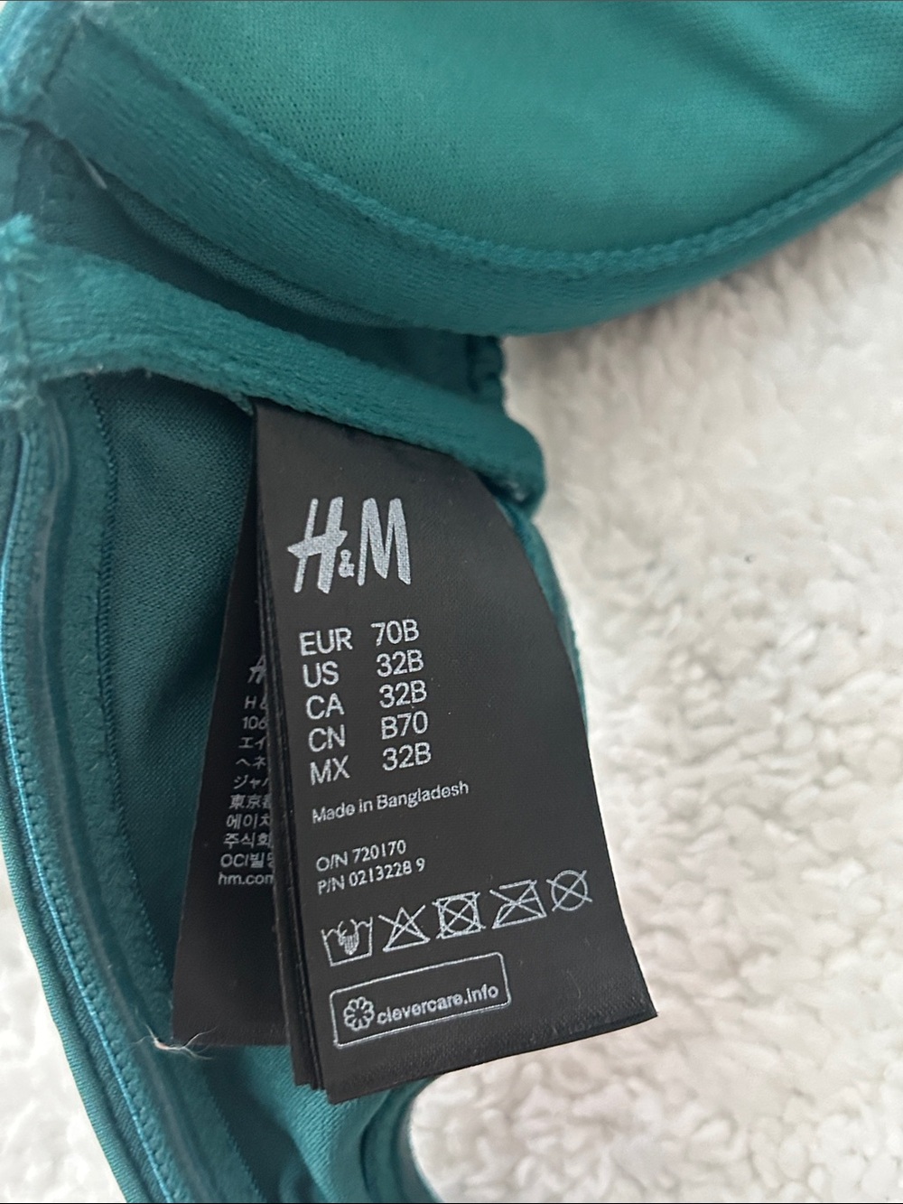 H&M Teal Bandeau Bikini Top - Picture 5 of 8